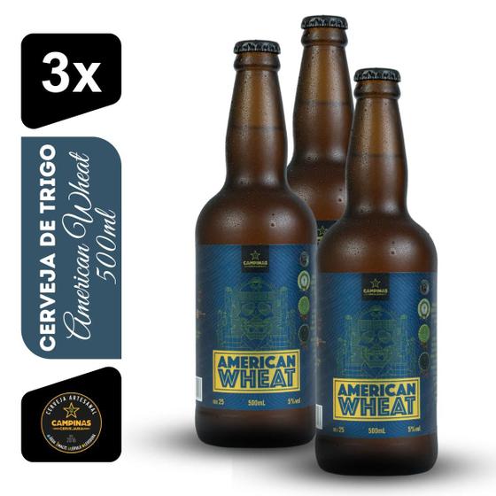 Cerveja de Trigo American Wheat Campinas 500ml Kit 3 unidades
