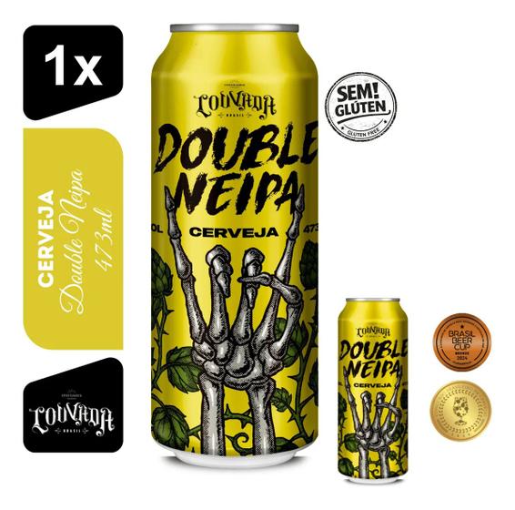 Cerveja Double Neipa Cervejaria Louvada 473ml Sem Glúten