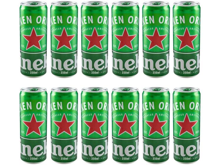 Cerveja Heineken Lata 350ml 12 Unidades - Lager Puro Malte Menor preço em Cerveja Heineken Lata 350ml 12 Unidades - Lager Puro Malte