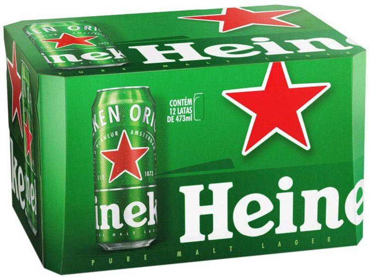 Cerveja Heineken Puro Malte Lager 12 Unidades - Lata 473ml Menor preço em Cerveja Heineken Puro Malte Lager 12 Unidades - Lata 473ml