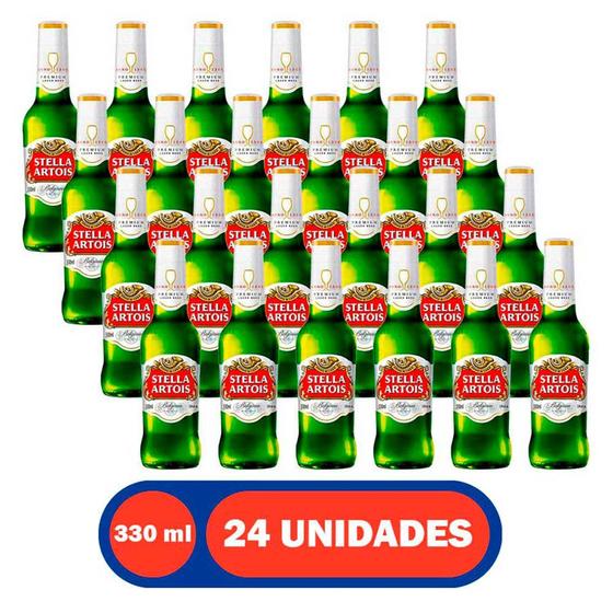 Imagem de Cerveja Lager Premium Puro Malte Garrafa 330 ml 24 Unidades Stella Artois