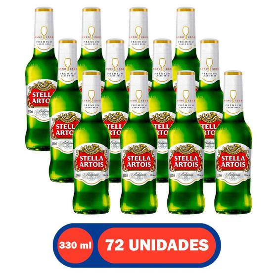 Imagem de Cerveja Lager Premium Puro Malte Garrafa 330 ml 72 Unidades Stella Artois