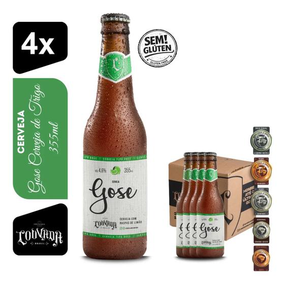 Cerveja Louvada Gose Limão 355ml Kit 4un Sem Glúten