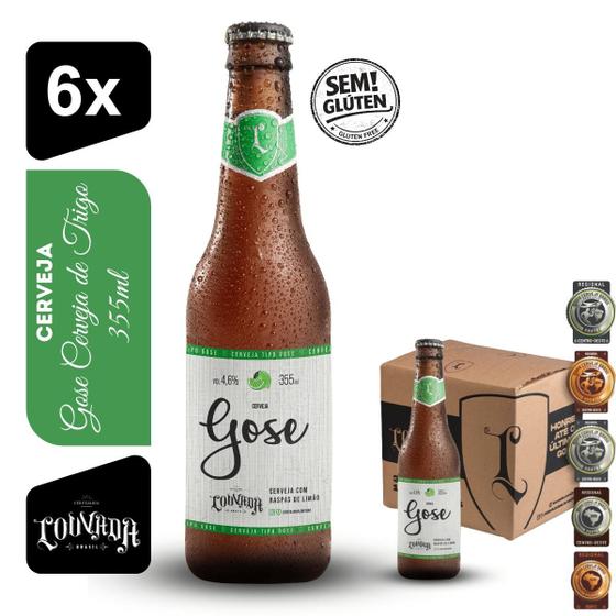 Cerveja Louvada Gose Limão 355ml Kit 6 unidades Sem Glúten