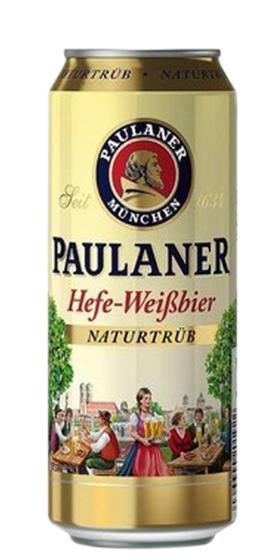 Cerveja Paulaner Hefe Weissbier Naturtrub lata 500ml