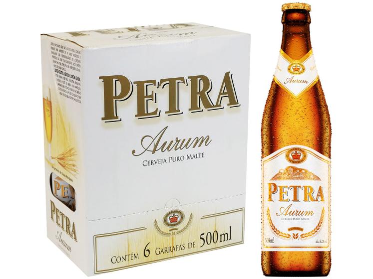 Imagem de Cerveja Petra Aurum Puro Malte 6 Unidades Garrafa 500ml