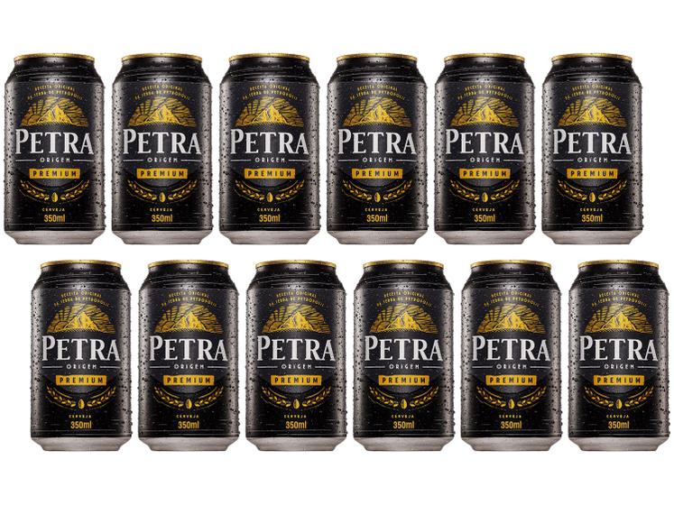 Imagem de Cerveja Petra Escura Premium 12 Unidades Lata 350ml