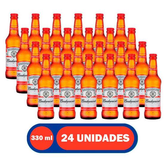 Cerveja Pilsen 330ml 24 Unidades Budweiser Menor preço em Cerveja Pilsen 330ml 24 Unidades Budweiser