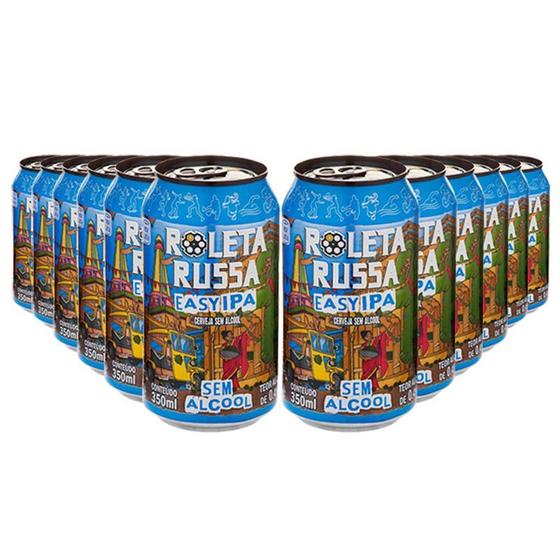 Cerveja Sem Álcool e Sem Glúten Easy IPA Roleta Russa - Lata 350mL ...