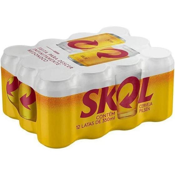 Cerveja Skol Lata 350ml 12 Unidades Menor preço em Cerveja Skol Lata 350ml 12 Unidades