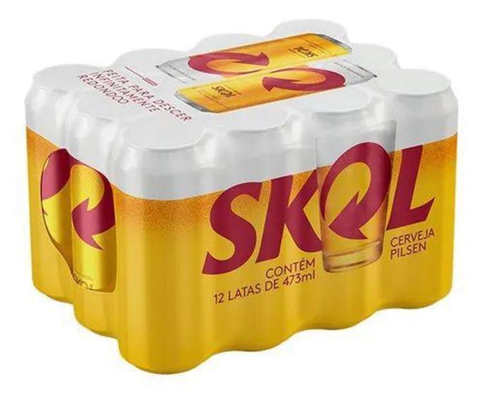 Imagem de Cerveja Skol Pilsen Latão 473Ml Fardo Com 12 Unidades