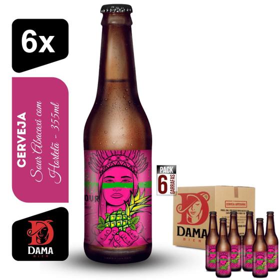 Cerveja Sour Abacaxi com Hortelã Dama Bier 355ml Kit 6 unidades