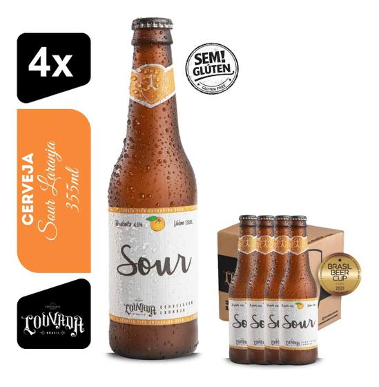 Cerveja Sour Laranja Louvada 355ml Kit 4un Sem Glúten