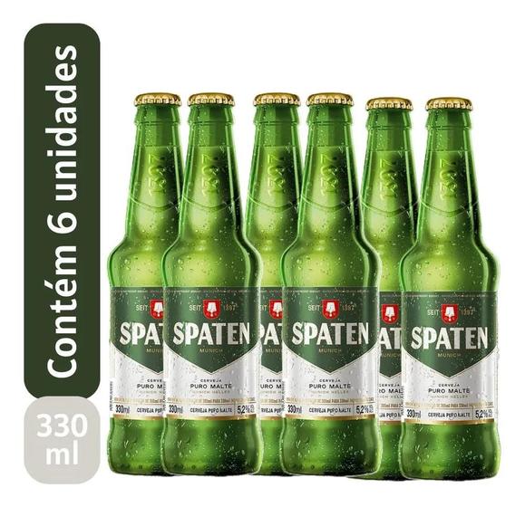 Cerveja Spaten Long Neck Puro Maltedourado 330ml 6 u