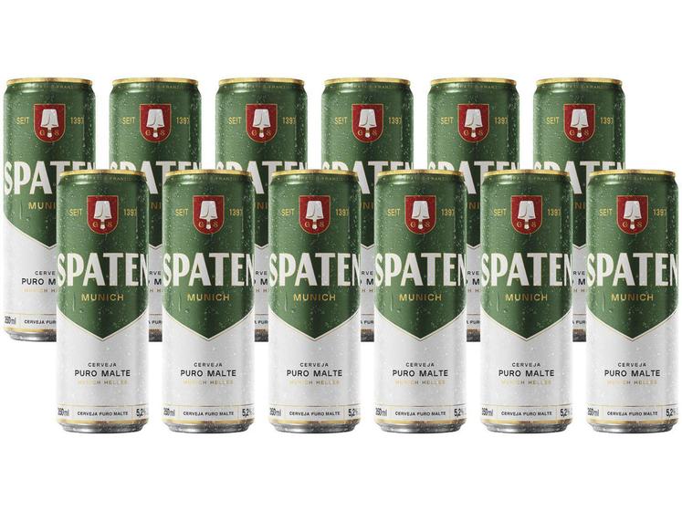Imagem de Cerveja Spaten Puro Malte Munich Helles Lager - 12 Unidades Lata 350ml