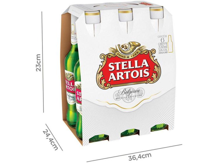 Imagem de Cerveja Stella Artois Puro Malte - Premium American Lager 6 Unidades Long Neck 330ml