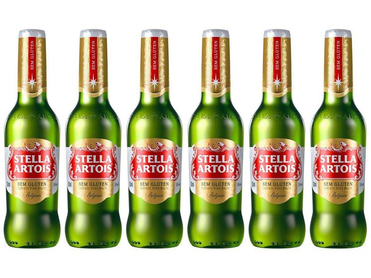 Imagem de Cerveja Stella Artois Sem Glúten Puro Malte - Lager 6 Unidades Long Neck 330ml Cada