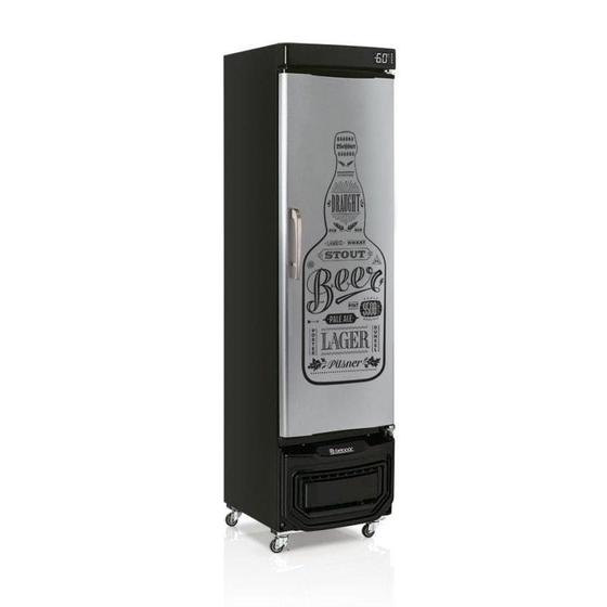 Imagem de Cervejeira 228 Litros Frost Free Porta Cega Aço Tipo Inox GRB-23 E GW Laterais Pretas