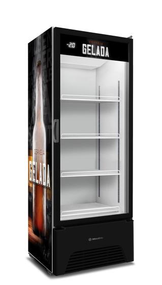 Imagem de Cervejeira e Expositor Vertical Metalfrio VN50AH 127V 572 litros Porta de Vidro Adesivada Cerveja Gelada Optima