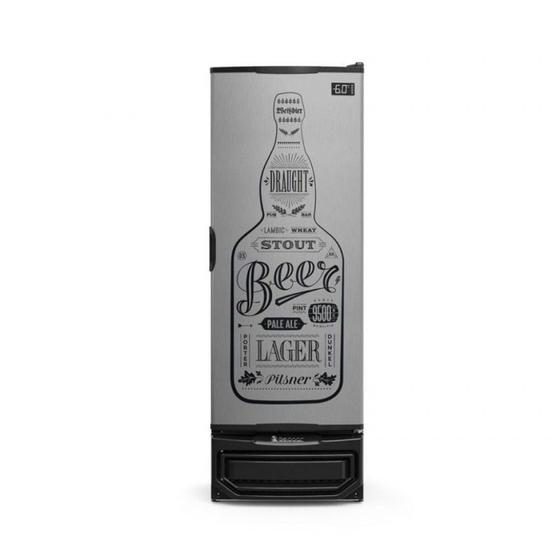 Imagem de Cervejeira Gelopar 410 Litros 6 Caixas Porta Cega Adesivada Tipo Inox Preta GRBA-400 GW TI-127v