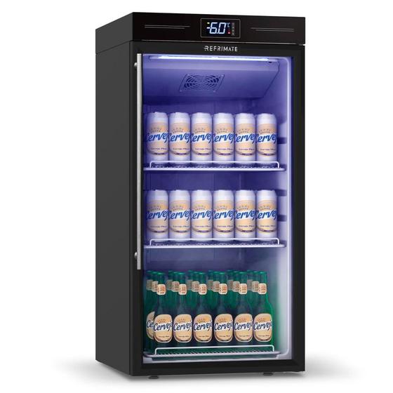 Imagem de Cervejeira Home Beer Refrimate 130 Litros Porta Vidro Preto e Branco 220V VCCE130PV