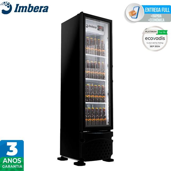 Cervejeira Imbera 230 L Porta de Vidro Preta CCV144 Menor preço em Cervejeira Imbera 230 L Porta de Vidro Preta CCV144