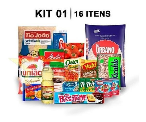 Imagem de Cesta Básica Completa Itens Essenciais Com 16 Itens