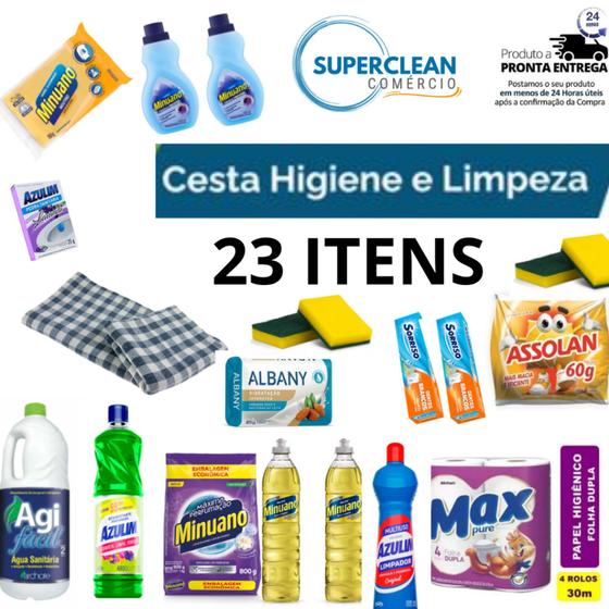 Imagem de Cesta basica limpeza e higiene familia economica 23 itens!