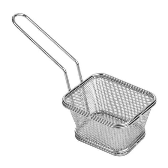 Imagem de Cesta Com Alça Para Servir Petiscos Batata Frita Aço Inox 9