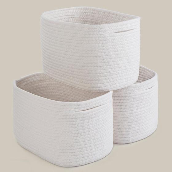 Imagem de Cesta de Armazenamento PROLAND - Conjunto de 3 com Cordas de Algodão