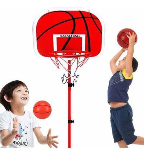 Imagem de Cesta De Basquete Infantil Com Bola E Bomba De Ar Pedestal