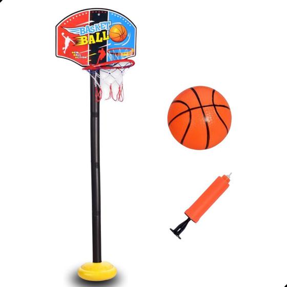 Cesta de basquete infantil oficial com bola bomba rede 1.20m Menor preço em Cesta de basquete infantil oficial com bola bomba rede 1.20m