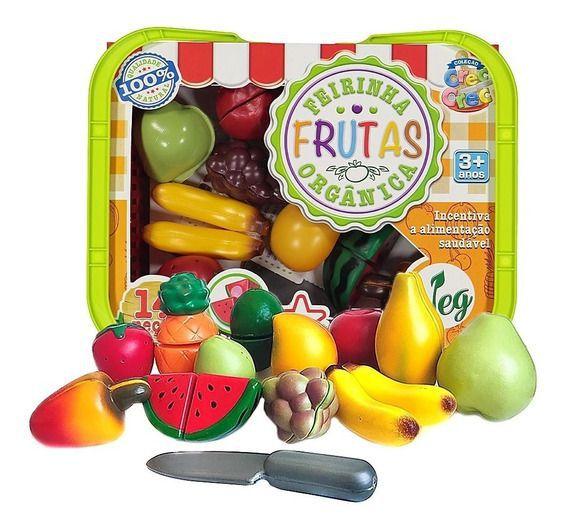 Imagem de Cesta de Frutas Para Fazer Feirinha Brinquedo Criança