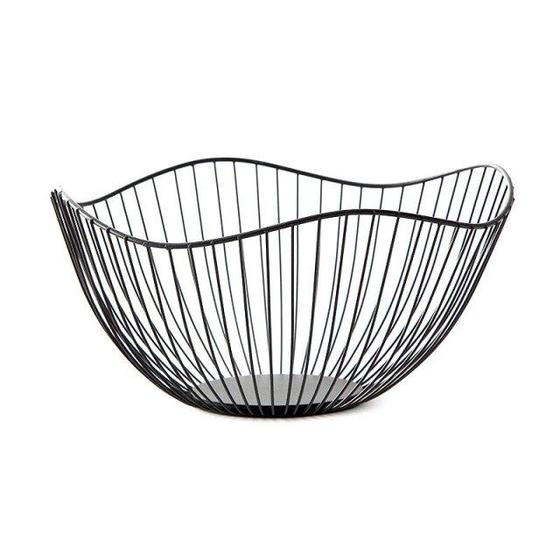 Imagem de Cesta de Frutas Wokex - Estilo Nórdico em Metal com Design Wave Twill