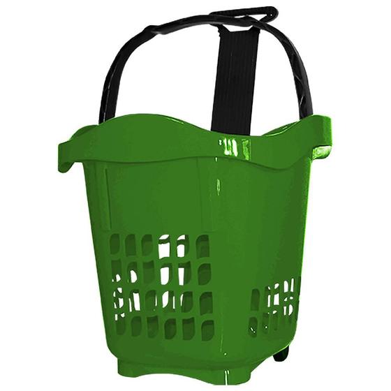 Imagem de Cesta de Mercado Multiuso Com Rodizio 30 Litros Verde 9502 PLASNEW