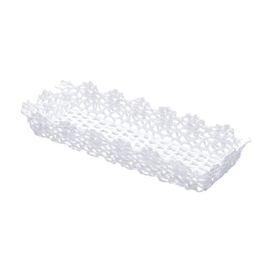 Imagem de Cesta de Mesa Porta Pão Retangular Crochê Impermeável Plástico 30cmx12cmx6cm Lyor Branco