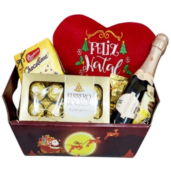 Imagem de Cesta De Natal Presente Amigo Secreto Chandon Panettone Bauducco + Bombons