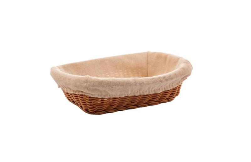Cesta De Pão Retangular Lyor 24Cm - Tecido Natural