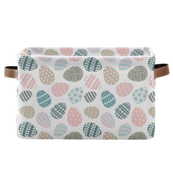 Imagem de Cesta de Páscoa Wamika - Tecido 40x30x20cm - Para Armazenamento de Ovos