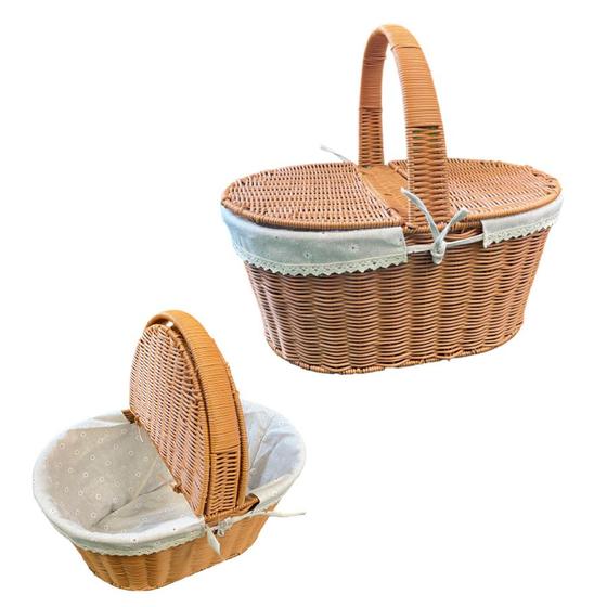 Imagem de Cesta de Pic Nic 2 aberturas - 17,5x40,5x26cm - 1 unidade - Rizzo