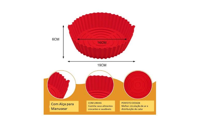 Imagem de Cesta de silicone reutilizável  cozinha fritadeira e forno