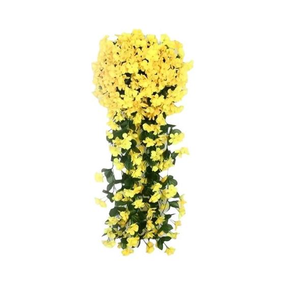 Imagem de Cesta de Suspensão de Parede com Flor Artificial Violeta (100cm) - Orquídea Artificial para Decoração de Festa