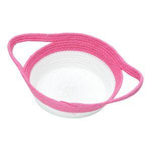 Imagem de Cesta decorativa fibra braid pink/branco md 31x24x10cm