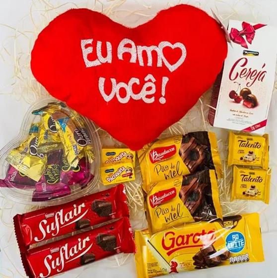 Imagem de Cesta Dia Dos Namorados, Chocolate + Coração Pelúcia