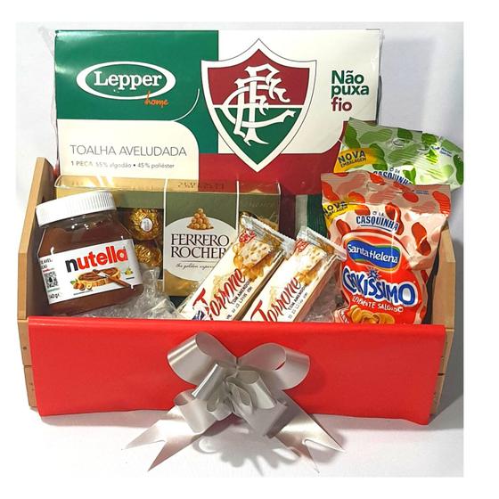 Imagem de Cesta Fluminense Times Futebol Chocolates Toalha Presente