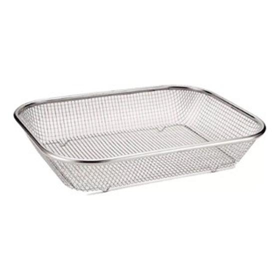 Imagem de Cesta Inox Fruteira Travessa Multiuso Escorredor 29 X 21cm