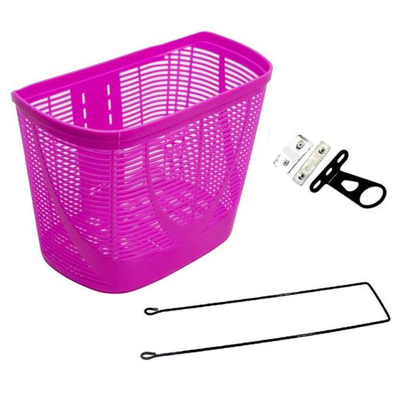 Imagem de Cesta Mtb Grande 26 - Plastico Rosa - 34x25x21