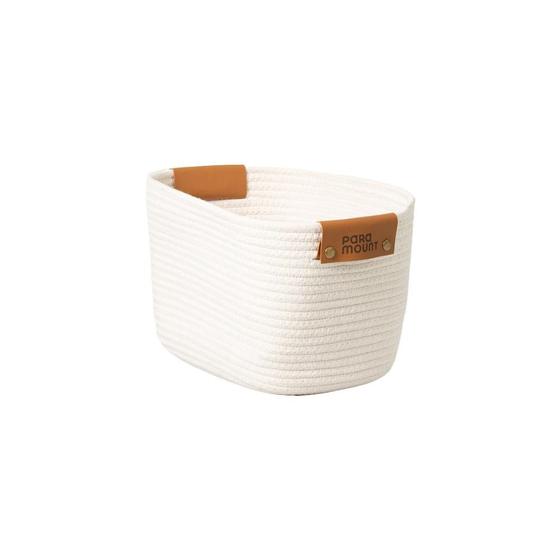 Imagem de Cesta Organizadora Multiuso Com Alça Cesto Decorativo Em Algodão 35x25 cm 20cm de Altura Diversas Cores
