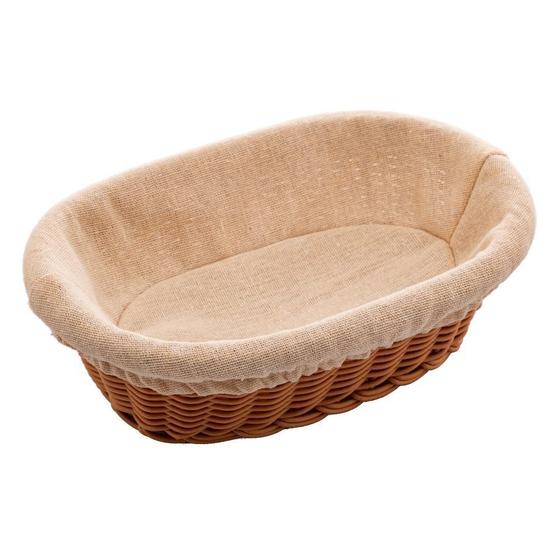 Imagem de Cesta Oval Com Forro Lyor De Rattan Plástico 24Cm