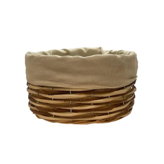 Imagem de Cesta Oval com Tecido M - Bege - 26x21x15cm - 1 unidade - Rizzo